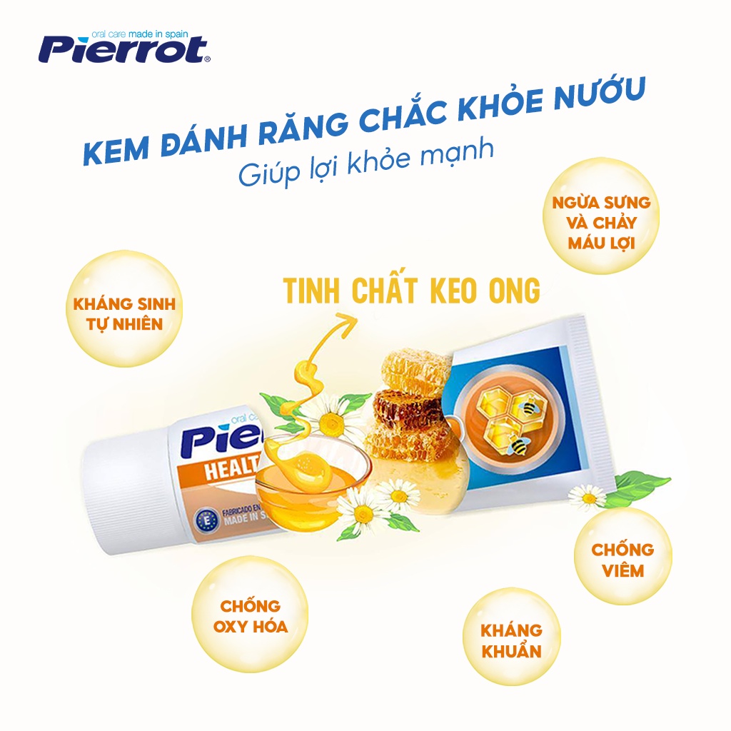 Kem Đánh Răng Pierrot Keo Ong Chắc Khỏe Nướu, Duy Trì Nướu Khỏe Mạnh Cho Răng Miệng Thơm Tho Suốt Cả Ngày 75ML