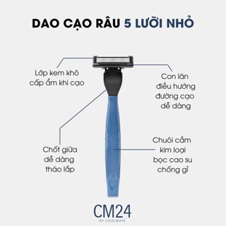 Bộ dao cạo râu loại 5 lưỡi +1 thương hiệu cm24 gồm tay cầm, 1 lưỡi và 1 - ảnh sản phẩm 3