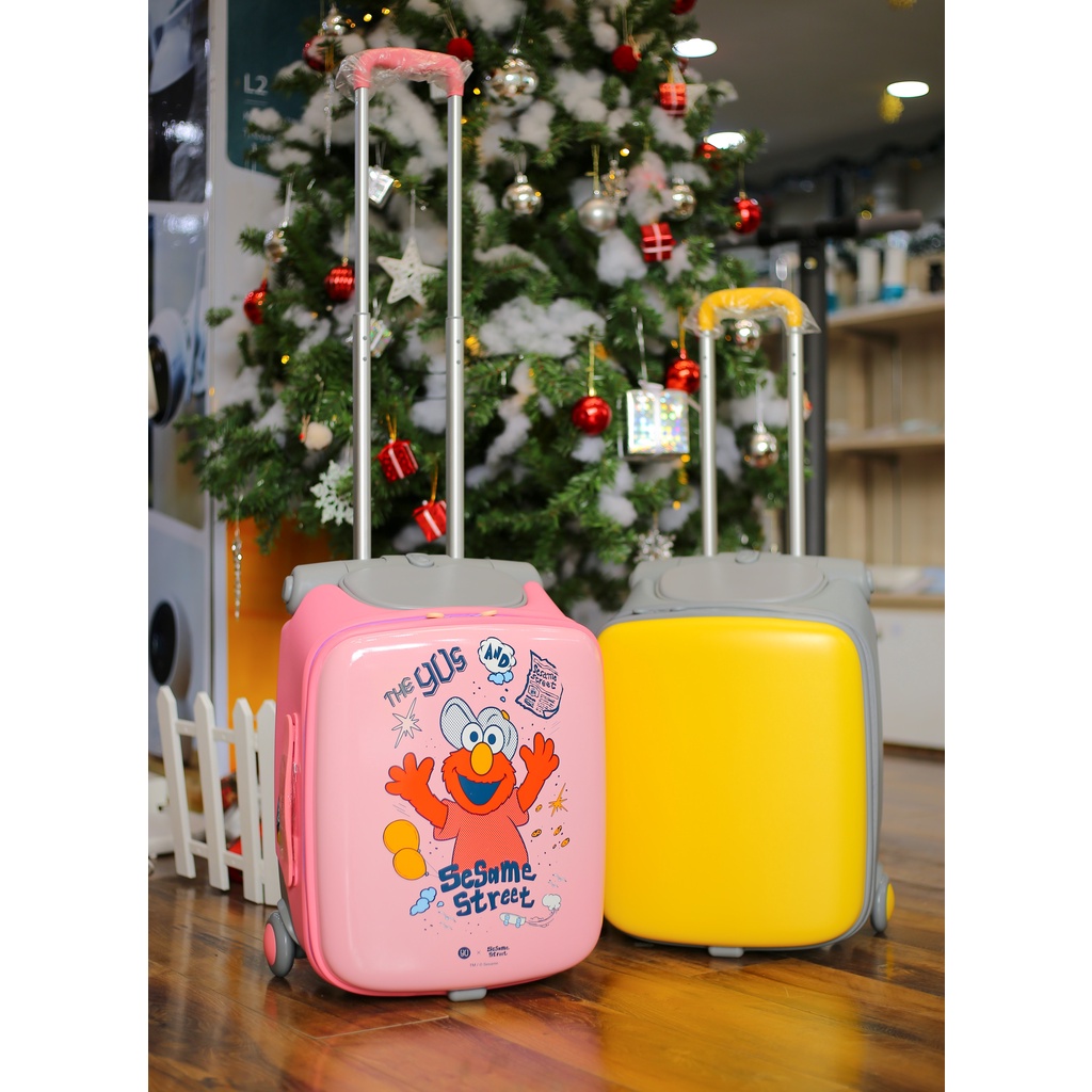 Vali trẻ em tích hợp xe đẩy 90 Go Fun Sesame Street 20 inch