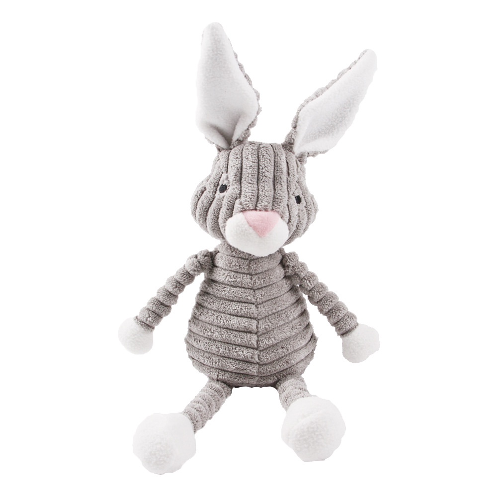 Đồ Chơi Gặm Nhai Hình Thỏ Xám Mềm Mại Phát Ra Tiếng Kêu Tương Tác Cho Thú Cưng
