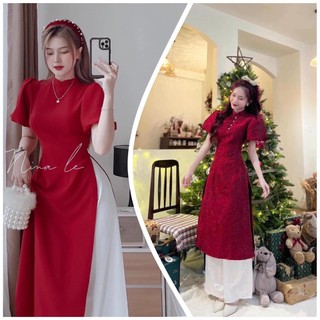Set áo dài cách tân tết 2023 hottrend, set áo dài mặc tết shopsieure88