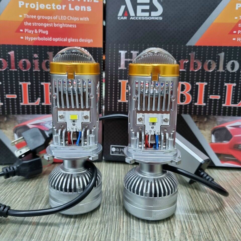 [ Giá 1 đôi] Bi led mini AES Projector Lens mắt ếch chân H4 cho ô tô- hàng cao cấp