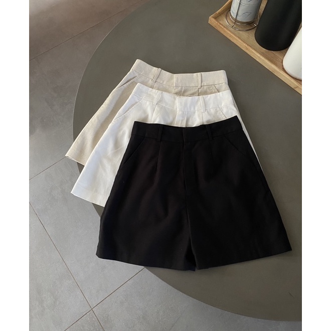 SHU SHI - Quần Đùi Linen Basic ( Ảnh chính chủ của shop )