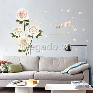Decal hoa hồng trắng B237