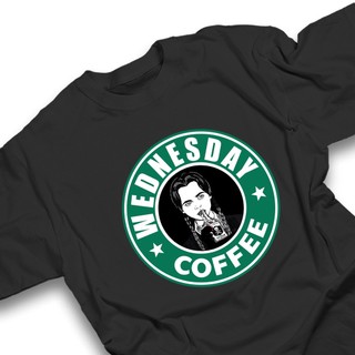 Thứ tư cà phê parody t áo unisex cotton combed áo sơ mi parody 30s thứ tư, addams family movie series netflix