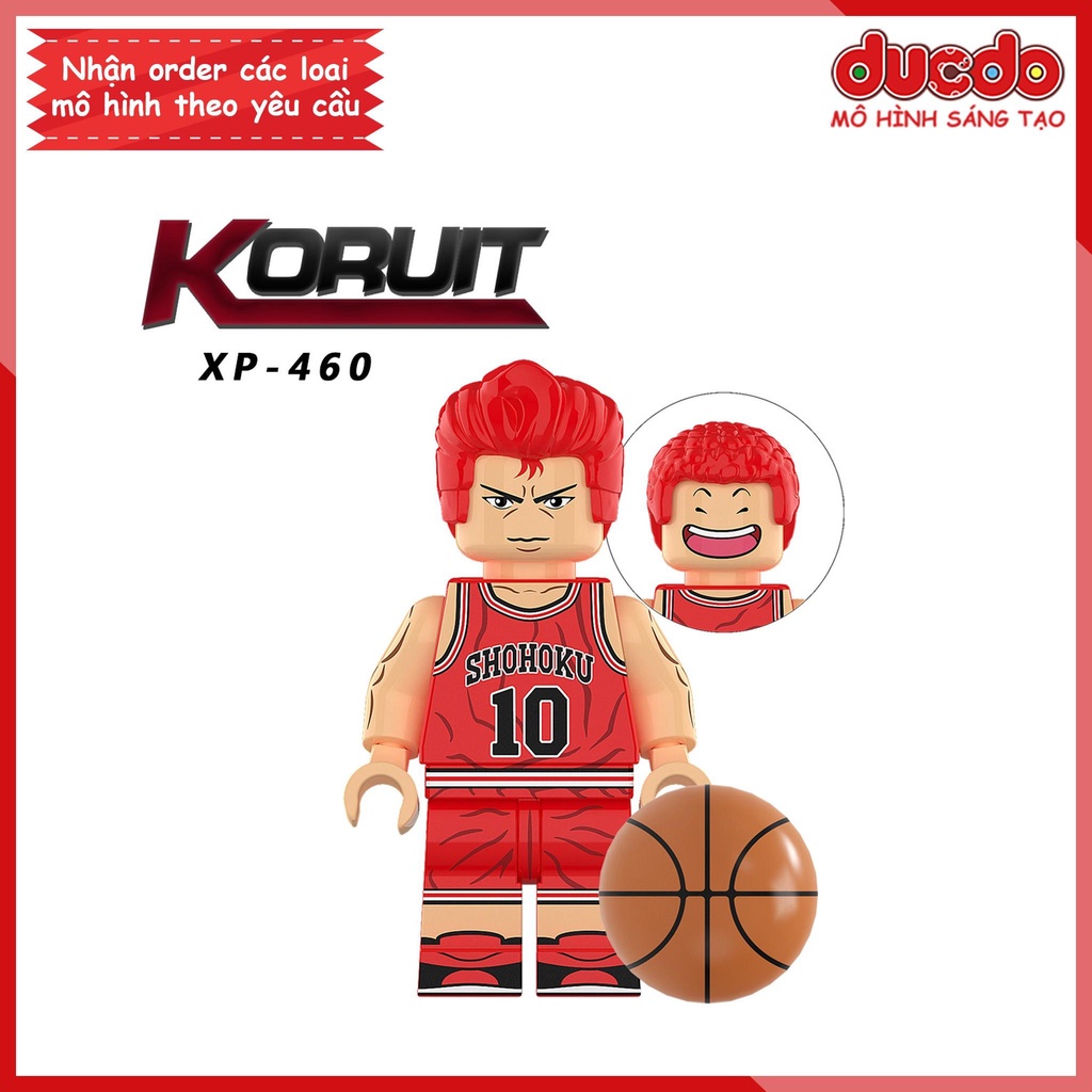 Minifigures Anime Cao thủ bóng rồ Slam Dunk - Đồ chơi Lắp ghép Xếp hình Mini Mô hình Hanamichi Sakuragi KT1060