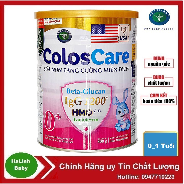 Sữa Coloscare 0+ 1+ 2+ 800g [Date 2025]