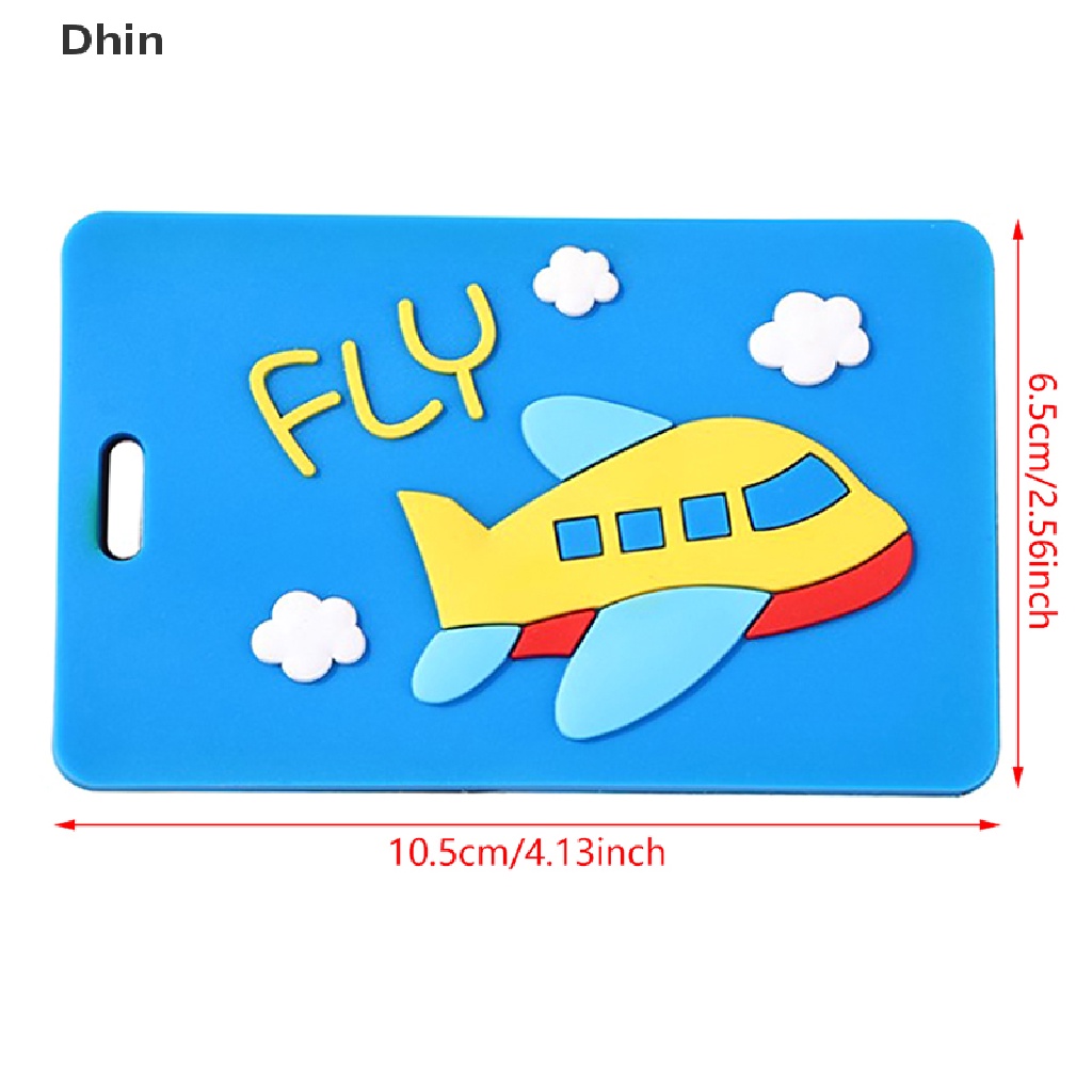 [Dhin] Thẻ Ghi Hành Lý Du Lịch Bằng Nhựa Silicon Họa Tiết Hoạt Hình Dễ Thương