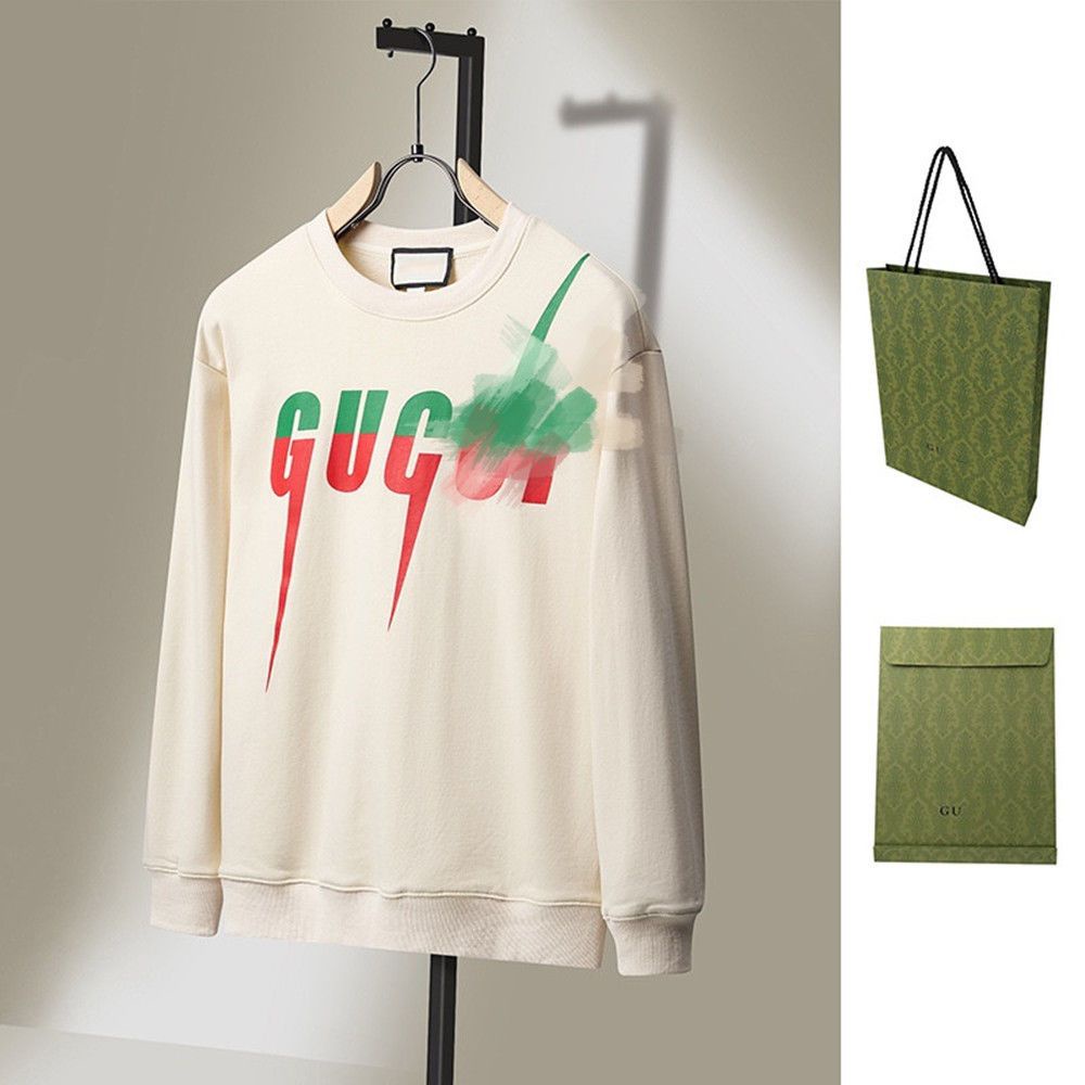 Gucci ins fashion brand Spring and Autumn Classic Blade lightning printing all-match casual round neck sweater