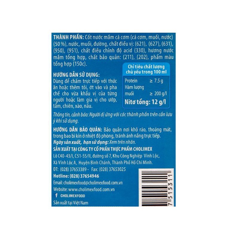 NƯỚC MẮM HƯƠNG VIỆT CHOLIMEX - CHAI 500ML/ 750ML