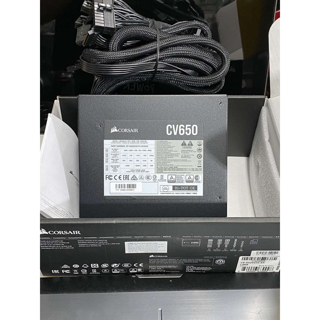Nguồn chính hãng Corsair Series CV 650 650W (80 Plus Brone/Màu Đen) bh 12 tháng