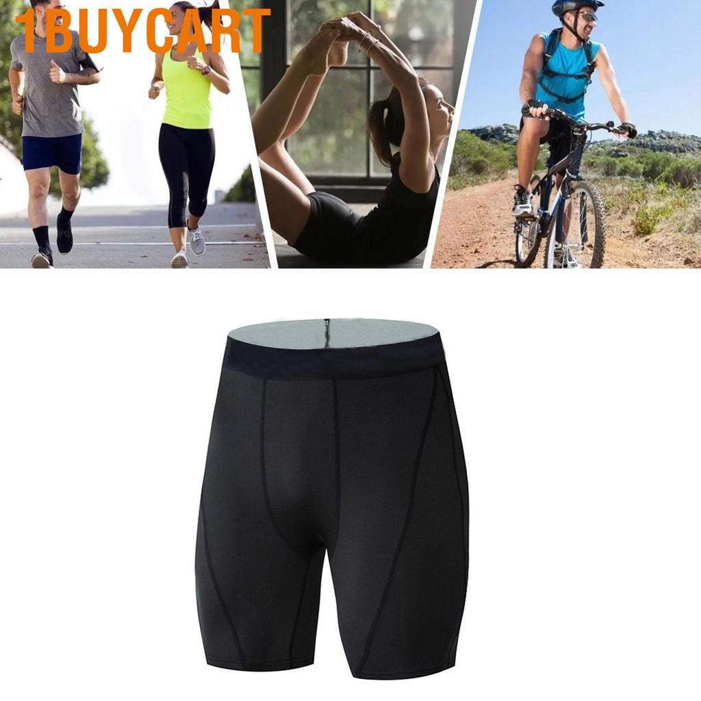 1buycart Men Short Leggings Polyester Elastic Quick Drying Sports Pants for Basketball Soccer
