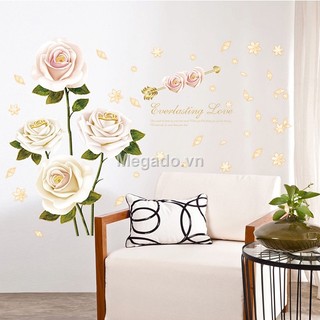 Decal hoa hồng trắng B237