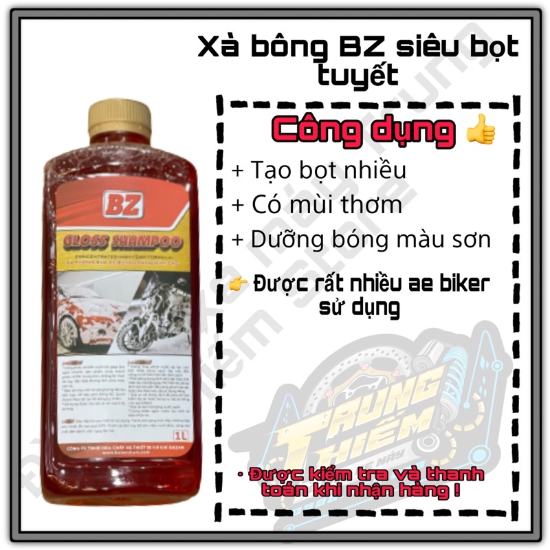 Xà bông Bz rửa xe Gloss shamboo siêu bọt siêu thơm