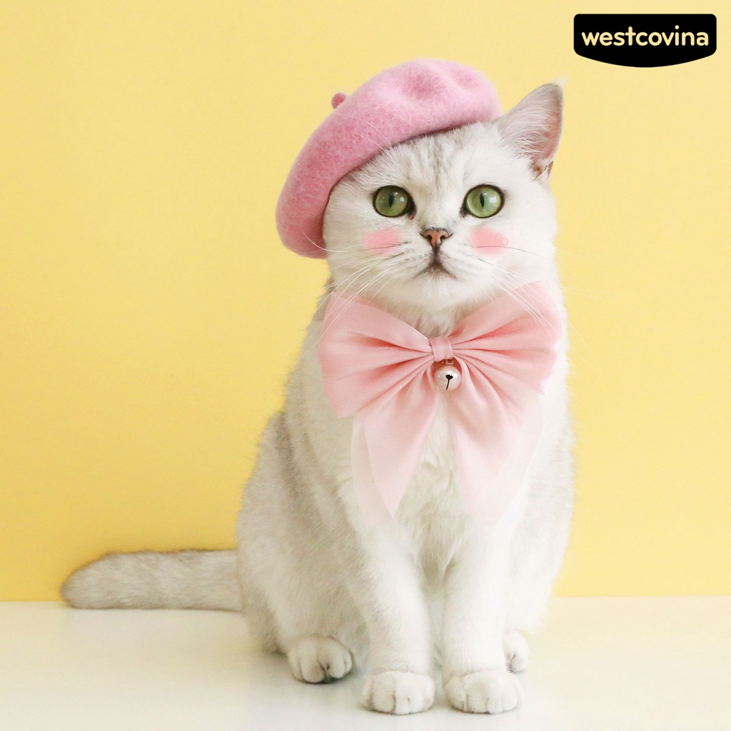 [COD]♘Vòng Cổ Nơ Lớn Bằng Acrylic Thoải Mái Cho Thú Cưng