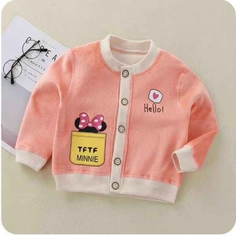 Áo cardigan cho bé trai bé gái 6-15kg áo len dài tay cài cúc