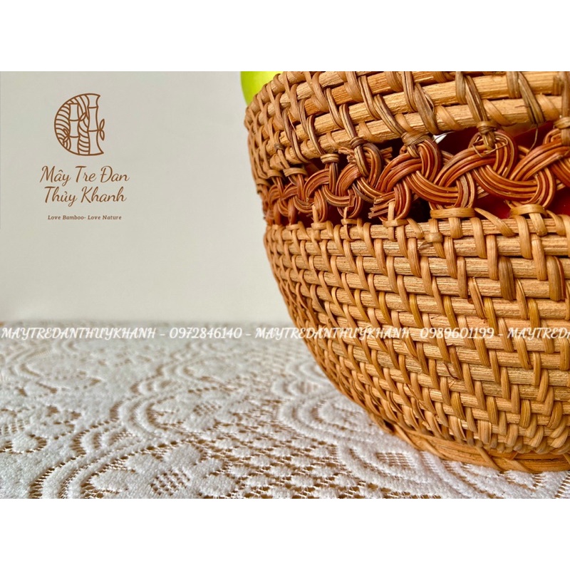 Bát mây đan hoa, giỏ mây đựng hoa quả bánh kẹo decor nhà cửa Mây Tre Đan Thuỷ Khanh