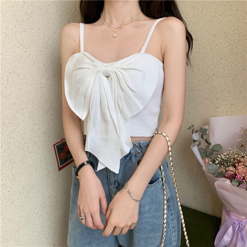 Áo hai dây XINLANYASHE thắt nơ phong cách Hàn Quốc gợi cảm cho nữ