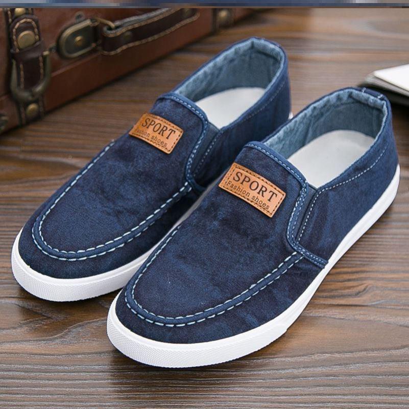 Giày Lười canvas Thoáng Khí plus size 45 Cho Nam