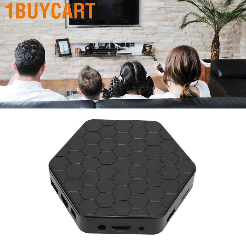 1buycart for Android 11.0 TV Box 2GB RAM 16GB ROM 4 Core 64bit Support 4K HD LAN 2.4 5G Dual Band WIFI 100‑240V