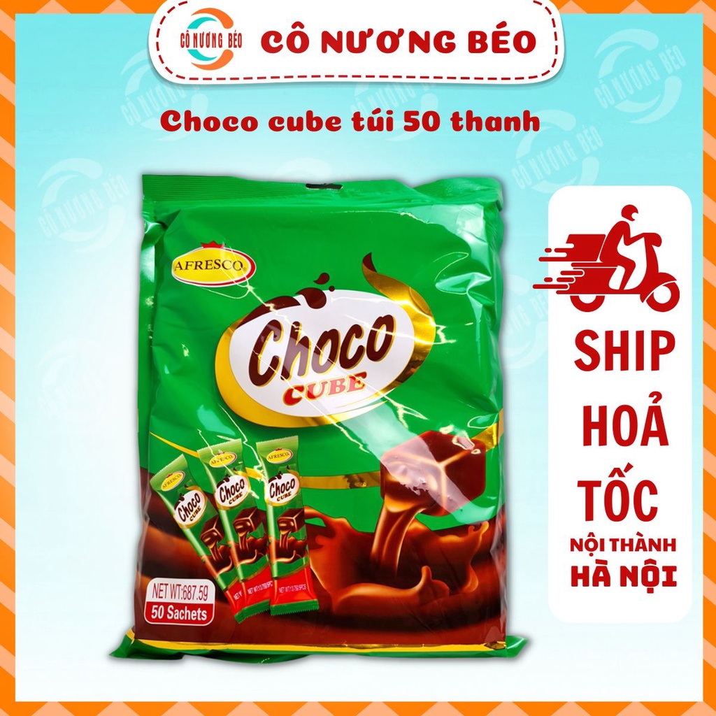 Kẹo socola choco cube nguyên túi 50 thanh nhỏ Đồ ăn vặt Cô Nương Béo