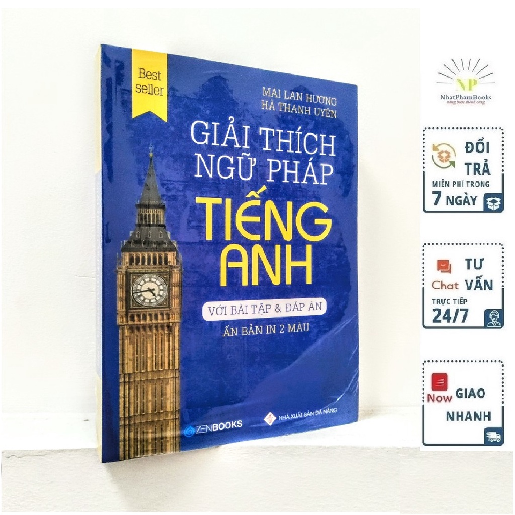 Sách - Giải Thích Ngữ Pháp Tiếng Anh (Bản in Màu Kèm Bookmark) - Có Bài tập và Đáp án - Tác Giả Mai Lan Hương