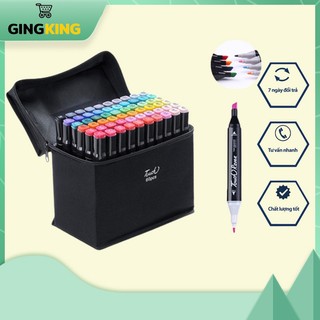 Bộ bút dạ màu nước Touch Mark Cool Coco Pison Marker 48 chi tiết, bút siêu mềm, tô êm, mịn, màu vẽ chuyên nghiệp