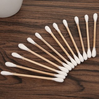 Tăm bông cán gỗ, bịch 100 que