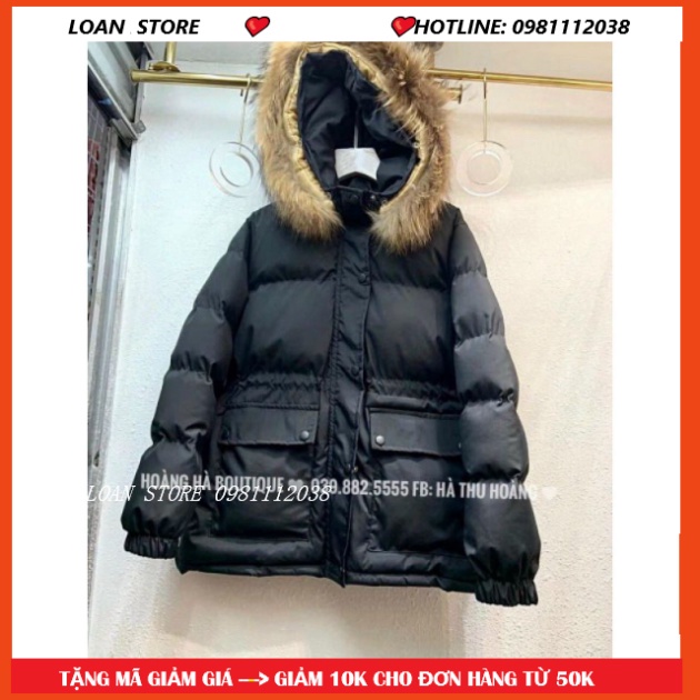 ÁO PHAO NỮ DÁNG SUÔNG RỘNG_ÁO KHOÁC PHAO RÚT EO DÁNG DÀI