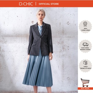 D.CHIC Áo vest dạ kẻ dáng ôm cổ 2 ve MS: 160352