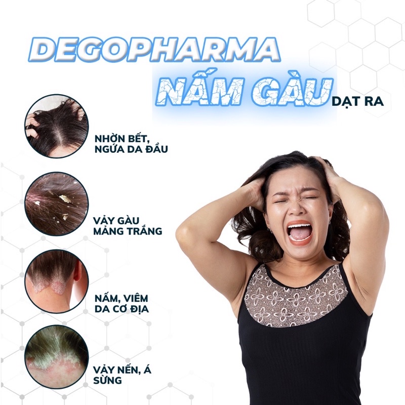 Dầu Gội Đầu DEGO PHARMA 80ml Dứt Điểm Gàu Ngứa Nấm Da Đầu & Viêm Da Tiết Bã