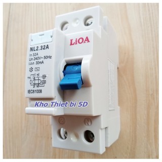 Aptomat - cầu dao chống giật lioa 2p 32a - 40a/ 30ma 240v ac chính hãng