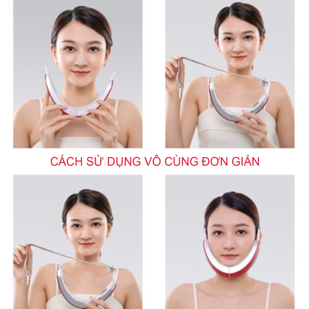 Máy Massage Mặt H1031- Máy Nâng Cơ Mặt Xóa Nọng Định Hình Cằm VLine Với 6 Chế Độ,Trẻ Hóa Da, An Toàn,Tặng Kèm Điều Khiển
