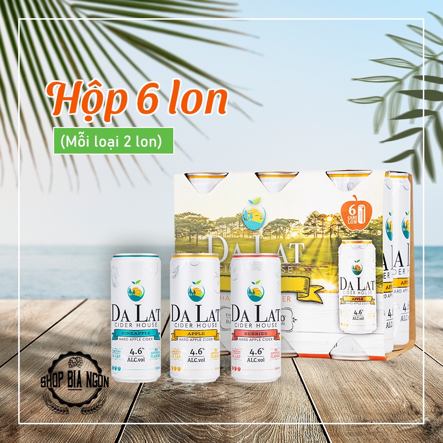 Bia Trái Cây - Đà Lạt Cider - Mix 3 Types Cider - Pack 6 Cans 330ml