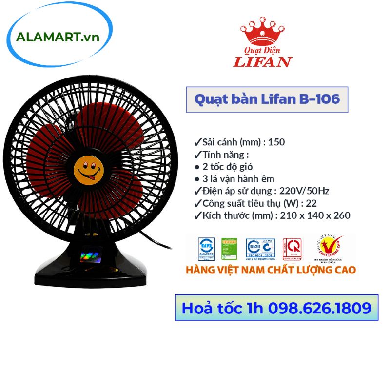 Quạt bàn lifan B-106  NOW-GRAP ship chuẩn bị giao hàng 5 Phút