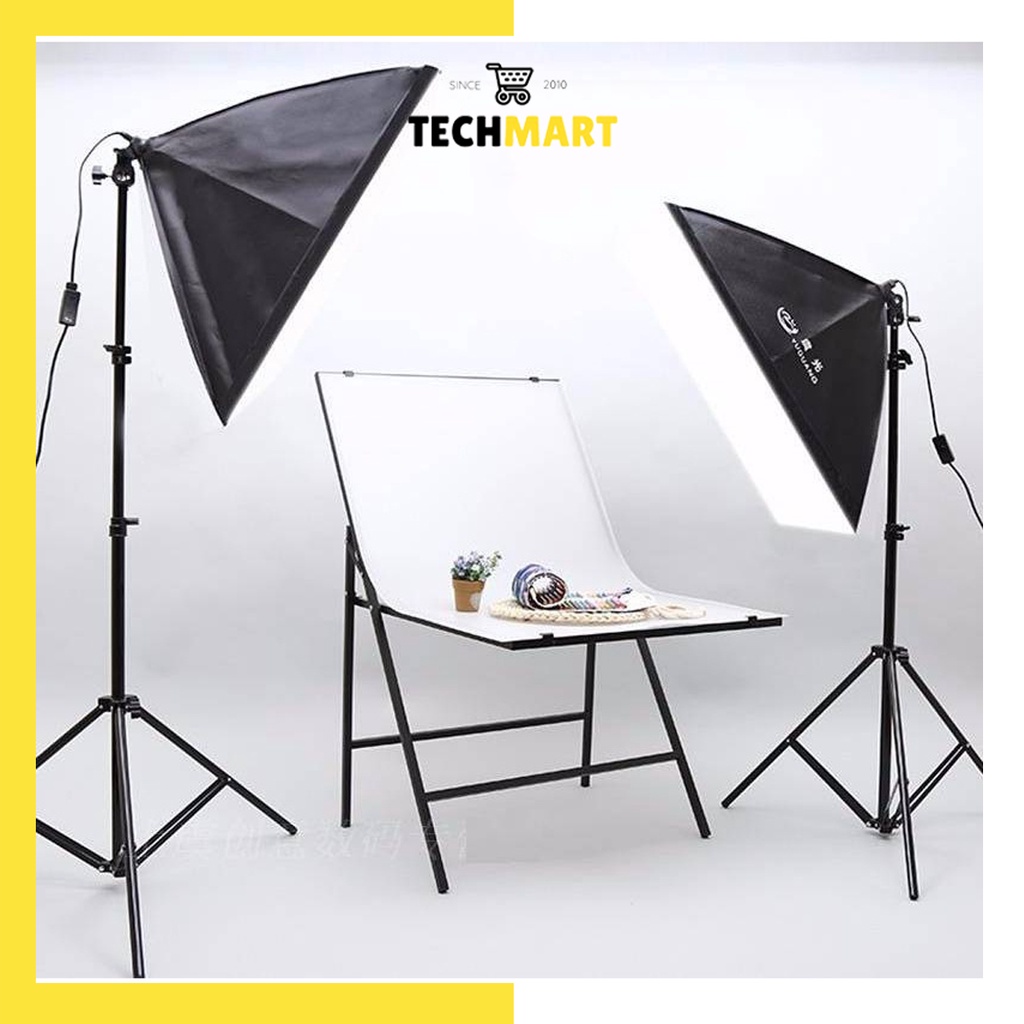 Bộ đèn studio chụp ảnh sản phẩm, quay phim, livestream chuyên nghiệp, chân cao 2m softbox 50x70cm