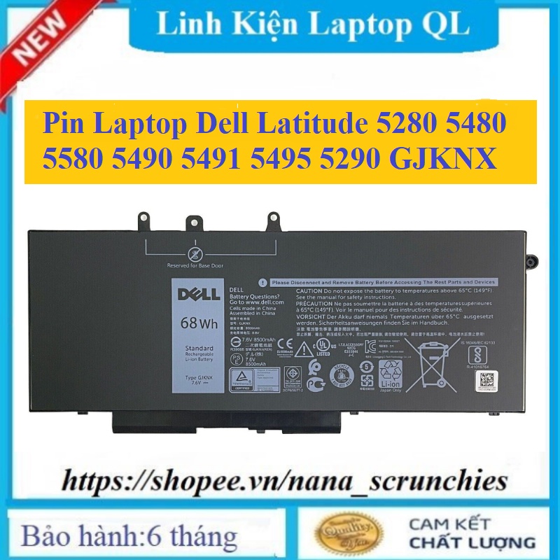 Pin Laptop Dell Latitude 5280 5480 5580 5490 5491 5495 5290 GJKNX 93FTF 3DDDG