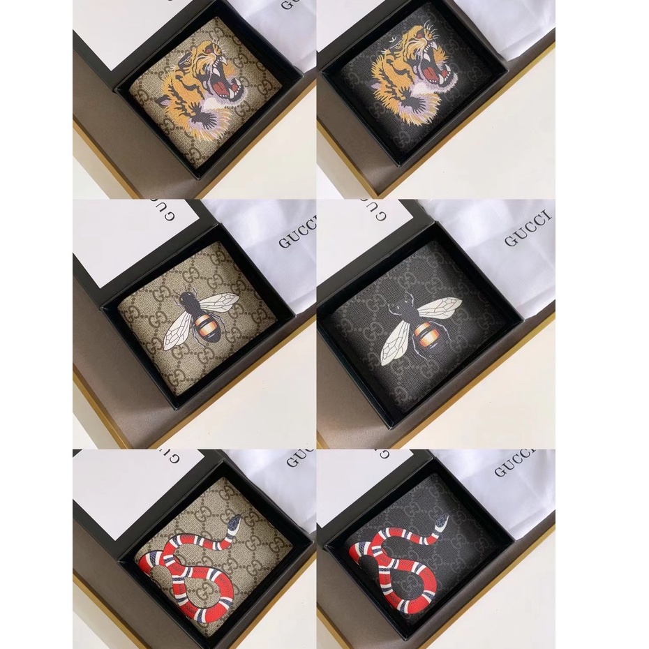 Thể thao nhiếp ảnh 100 phần trăm nguyên thủy gucci ví thật ngắn gucci ví cái hộp mô hình của người đàn ông: 451268 sẵn sàng thuyền cổ điển in red mô hình của sói