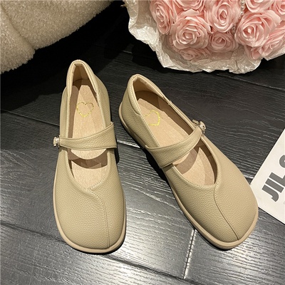 Giày ulzzang búp bê da mềm quai ngang