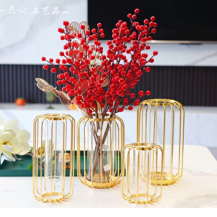 Bình Hoa Thủy Tinh, Lọ Cắm Hoa Lõi Thủy Tinh Trang Trí Decor Sang Trọng