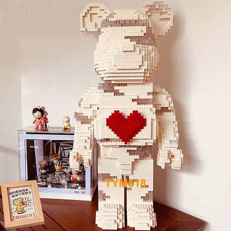 le go Gấu Bearbrick ironman jinx 70cm - 72cm Mã 10967 Đồ chơi Xếp hình lắp ráp mô hình cỡ lớn bear brick
