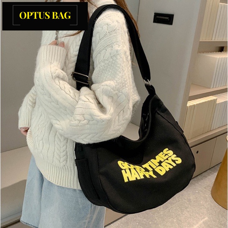 Túi Xách Đeo Vai Vải Canvas Đeo Chéo Optusbag Phong Cách Nhật Bản Thời Trang Cho Nam Nữ