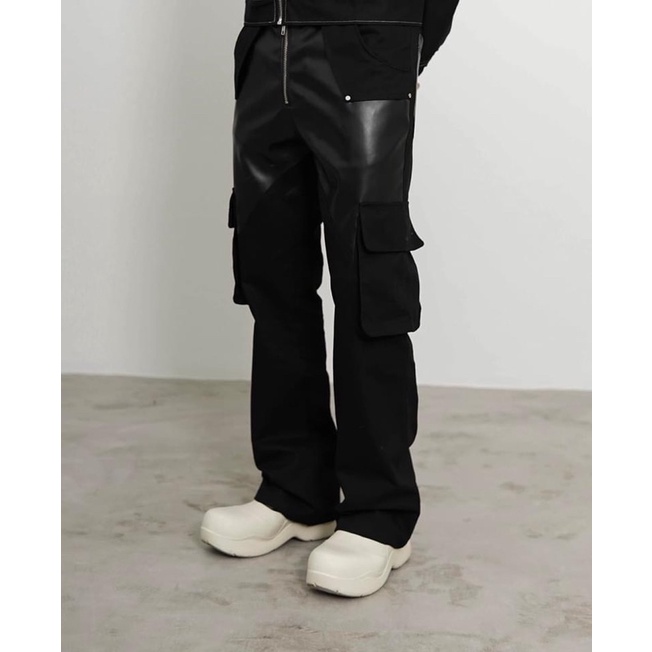 Quần túi hộp Maverik “Kaki Mix Faux Leather” chính hãng