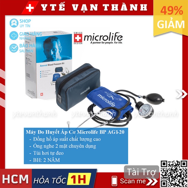 Máy Đo Huyết Áp Cơ Microlife BP AG1-20 (Gồm Tai Nghe) -VT0016