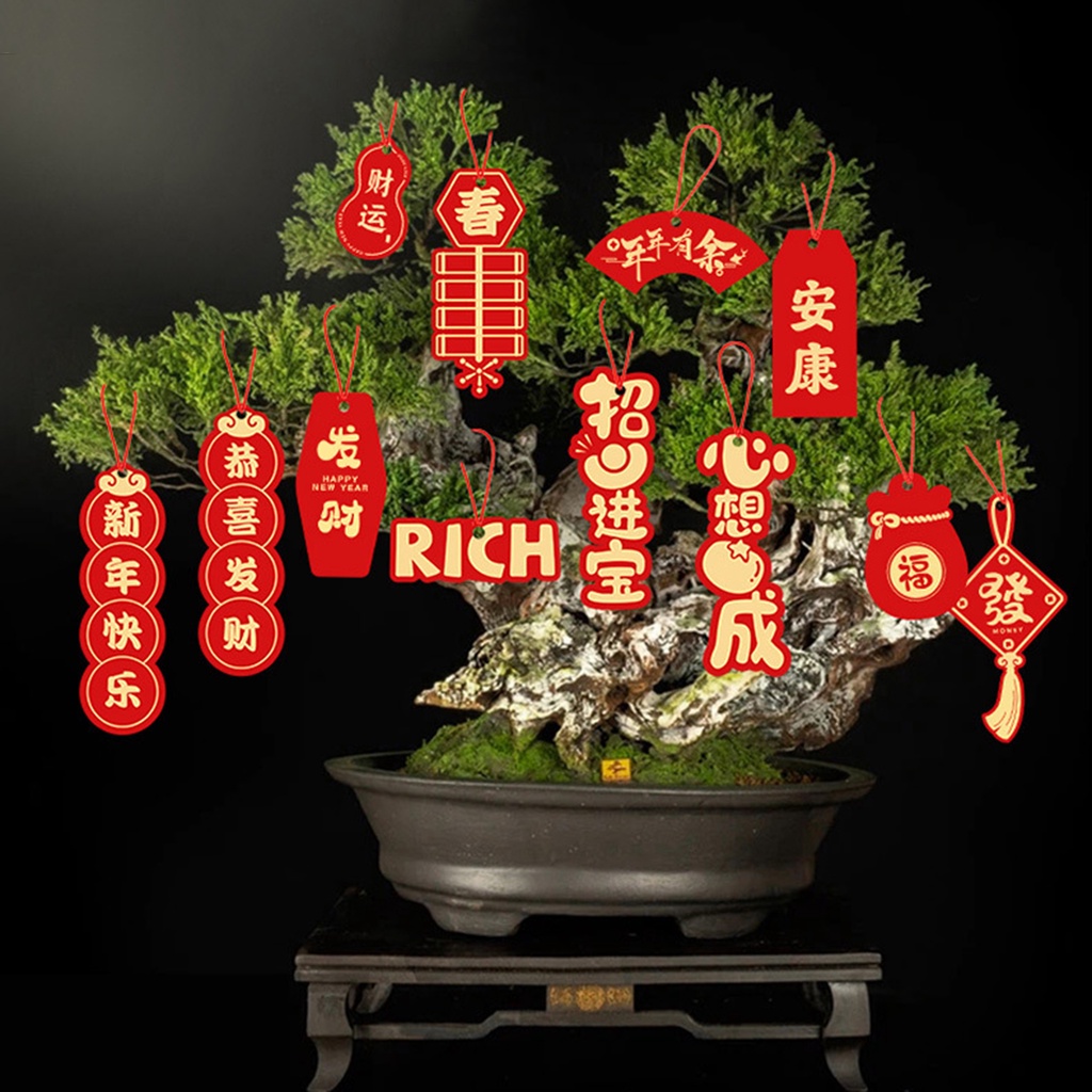 1 Bộ Thẻ Giấy Treo Trang Trí Năm Mới Phong Cách Trung Hoa