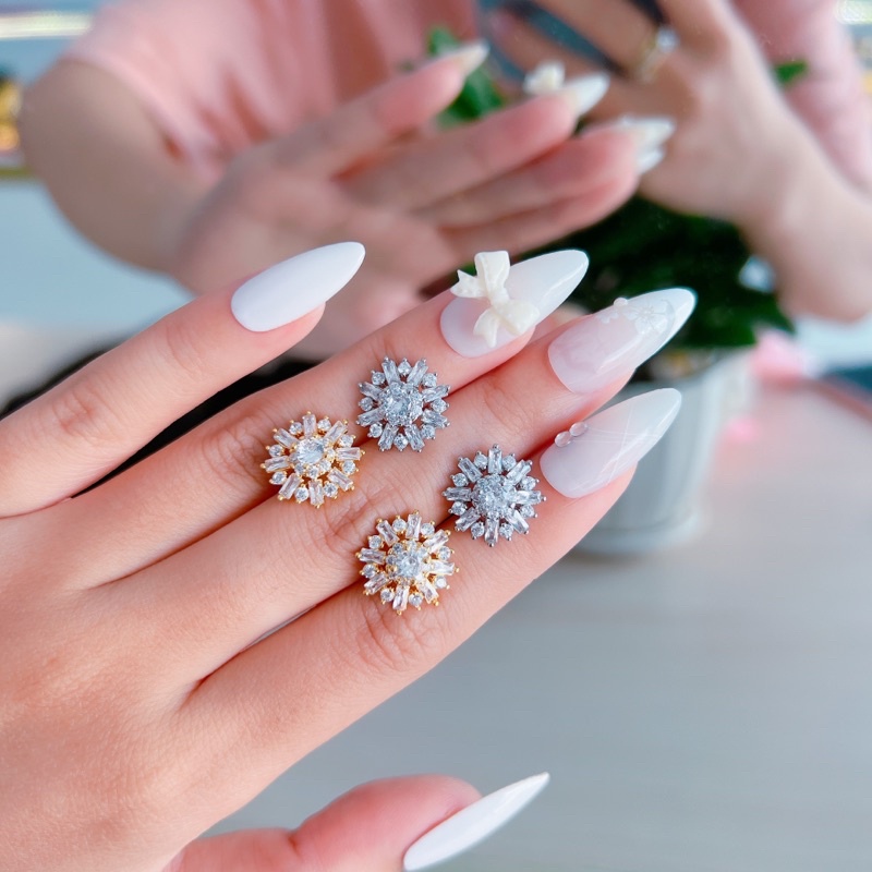 Bông tai hoa bagguet siêu sáng đi tiệc BH42