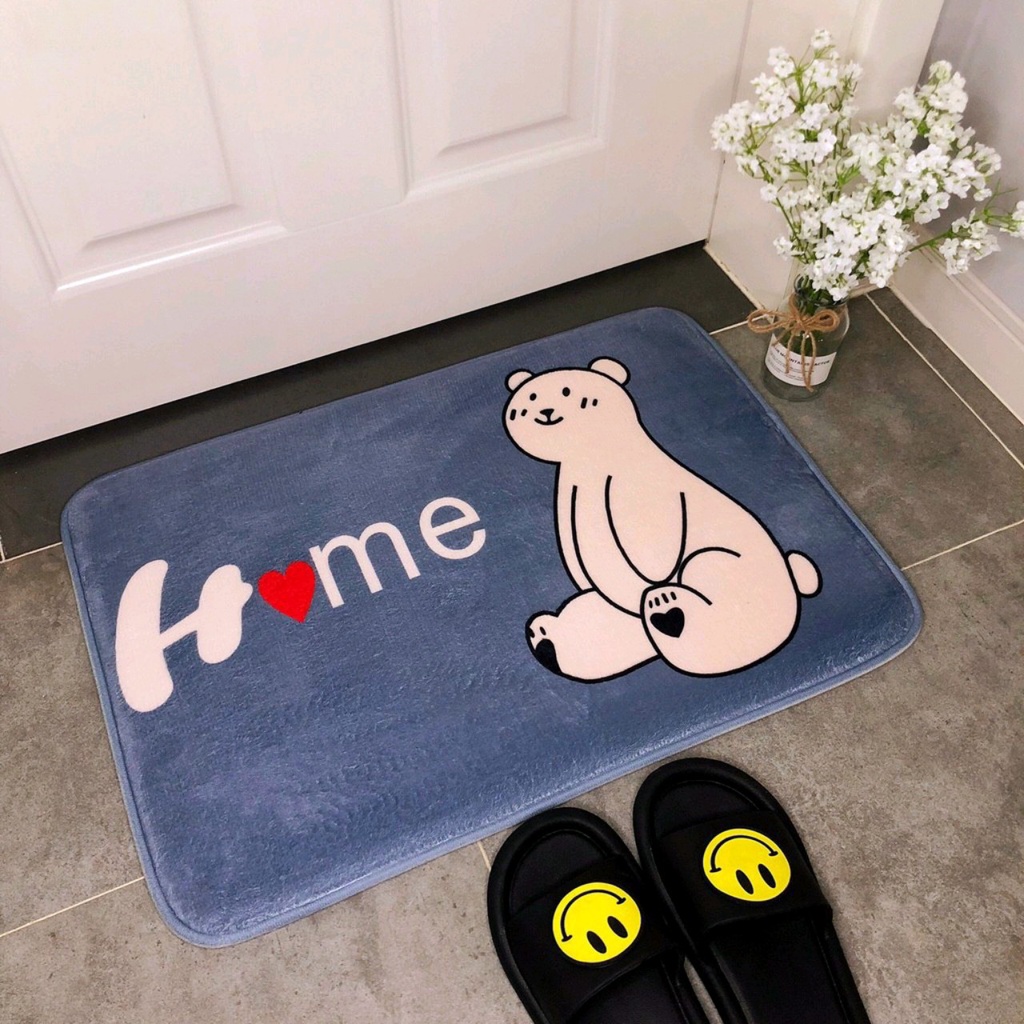 Thảm chân vải len dệt hình G01 xinh xắn, dễ thương, siêu thấm hút, đế cao su chống trơn trượt, giá rẻ