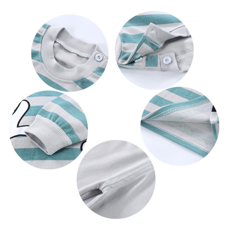 Set đồ ngủ LUCKYCANDY chất liệu cotton phong cách thu đông cho bé trai