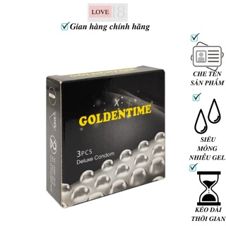 Bao cao su gai siêu mỏng Goldentime hộp 3 chiếc