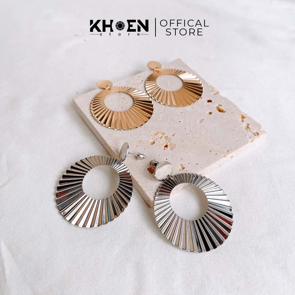 Bông tai nữ - Tròn khía cỡ lớn - Khoen Store
